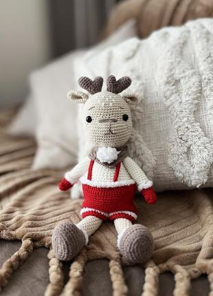 Новогодний вязаный оленёнок handmade
