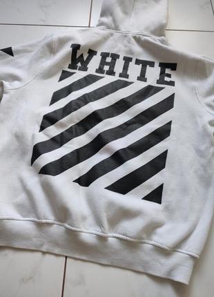 Біле об'ємне худі off white4 фото