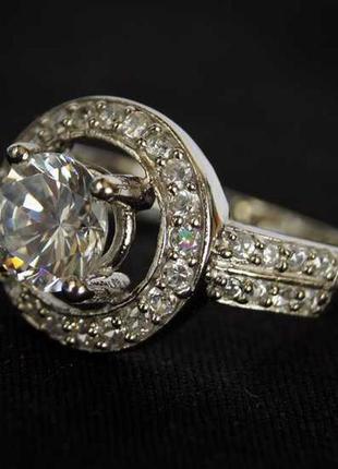 Серебряное кольцо колечко с цирконами 925 пробой austria
