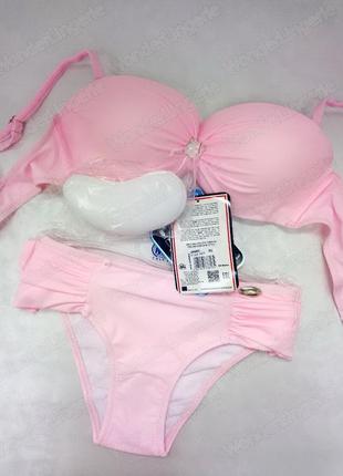 Janet marko col.1 раздельный розовый купальник с украшением в наличии m-3492 фото