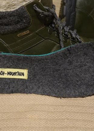 Отличные утепленные кожаные ботинки цвета хаки beach mountain aquatex швейцария 41 р.5 фото
