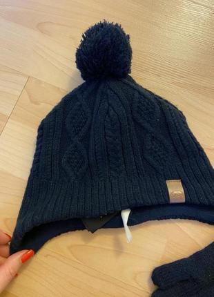 Набір шапка перчатки на флісі hm h&m 4-8 4-5 зимові2 фото