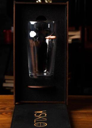 Рюмка стопка скляна чарка зі справжньою кулею 7.62 мм4 фото
