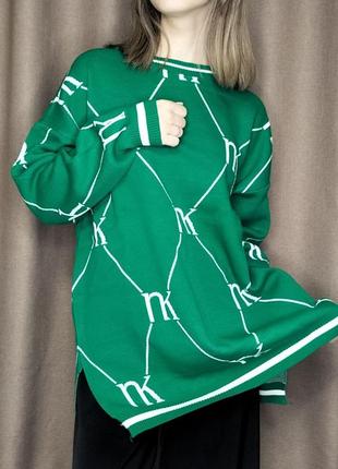 Жіночий теплий подовжений светр в стилі nk7 фото