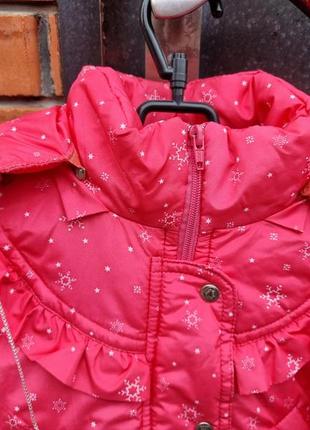 Детская зимняя курточка 3-4 года на девочку с капюшоном2 фото