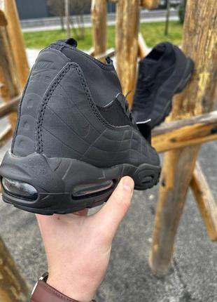 Мужские зимние термо кроссовки, сникербуты, nike air max 95 sneakerboot. черные6 фото