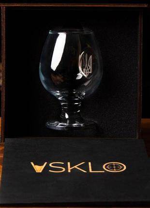 Коньячний келих скляний бокал на ножці з гербом4 фото