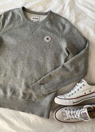 Свитшот converse серый конверс на флисе