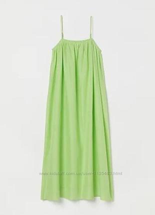 Льняное платье миди летний сарафан h&amp;m лен коттон4 фото