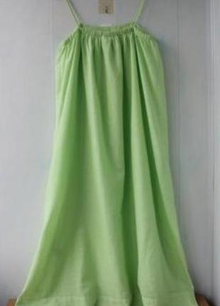 Льняное платье миди летний сарафан h&amp;m лен коттон8 фото