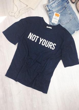 Футболка с надписью от zara/ футболка с люрексом. блузка-футболка с люрексом