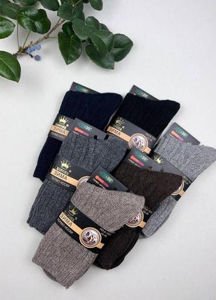 Чоловічі високі зимові вовняні термо шкарпетки корона без махри 42-46р.5 фото
