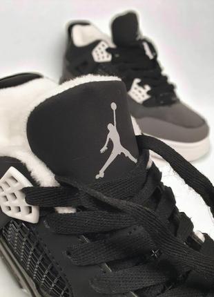 Nike air jordan 4 ❄fur❄ •grey black white•2 фото