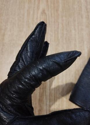 Мужские теплые кожаные перчатки на меху