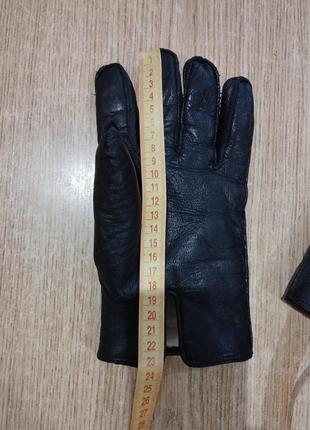 Мужские теплые кожаные перчатки на меху