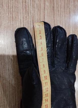 Мужские теплые кожаные перчатки на меху