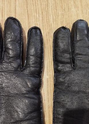 Мужские теплые кожаные перчатки на меху6 фото