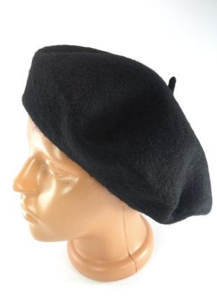 Черный берет женский шерстяной теплый зимний французский классический женские шапки...