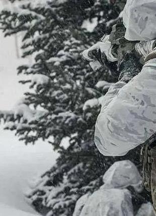 Камуфляжний костюм військовий маскхалат multicam alpine зима мультикам (кавер на шолом в подарунок)7 фото