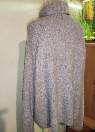 Стильный,бежевый свитер с горлышком,букле,большого размера-оверсайз,jean pascale5 фото