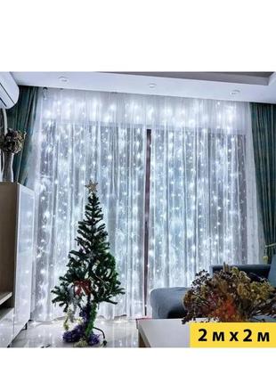 Гірлянда світлодіодна штора xmas 160 led 2х2 м білий usb