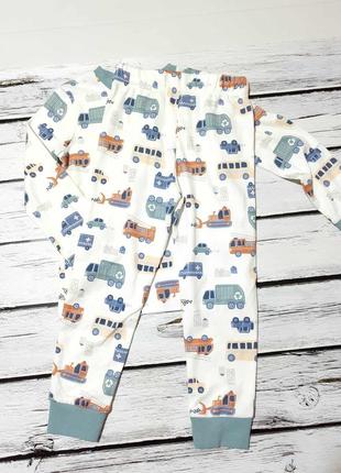 Комплект брюки джоггеры лонгслив кофта с машинками пижама детская брюками на мальчика5 фото