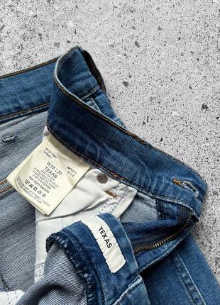 Wrangler men’s blue texas regular fit blue denim jeans brown logo джинси8 фото