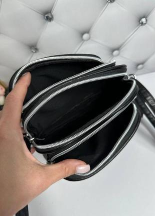 Содержимое сумочка на три отделения из экокожи сумка клатч кросс-боди3 фото