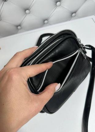 Содержимое сумочка на три отделения из экокожи сумка клатч кросс-боди5 фото