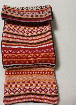 Теплый стильный двухслойный шарф на флисе