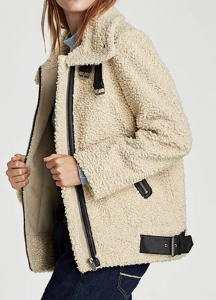 Трендова дублянка zara, zara куртка барашек