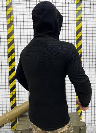 Мужская флисовая кофта с капюшоном / плотная флиска черная размер m3 фото
