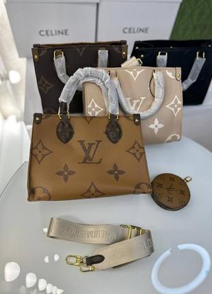 Женская сумка louis vuitton on the go pm монограмма канва+кожа.4 фото