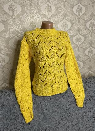 Свитер вязаный женский. пуловер. ажурный джемпер. женский свитер1 фото