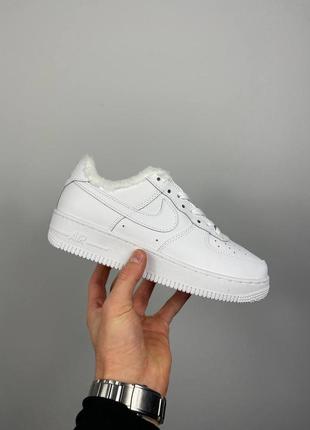 Зимние женские кожаные кроссовки с мехом в стиле nike air force 🆕 зимние найк форс