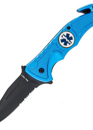 Спасательный складной нож mil-tec rescue blue 15323003