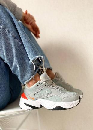 Женские кроссовки nike m2k tekno "grey orange"