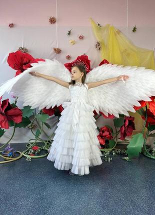Крила ангела костюм дитини купідон косплей білий ангел крила птахи фото реквізит  дівчина вбрання