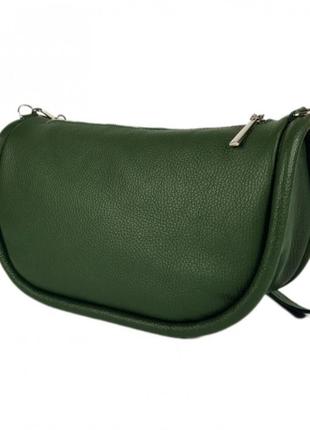 Сумка женская натуральная кожа, зеленая флотар 1643