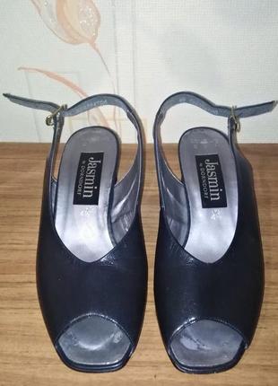 Стильные туфли босоножки тёмно-синего цвета jasmin by dorndorf из натуральной кожи