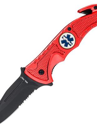 Спасательный складной нож mil-tec rescue red 15323010
