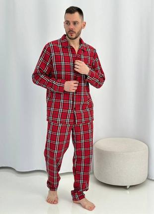 Чоловіча піжама/домашній костюм у клітинку