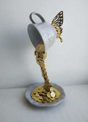 Подарок сувенир декор монете монеты статуэтка паряща чашка горлышко кружка статуэтка сувенир подарок8 фото