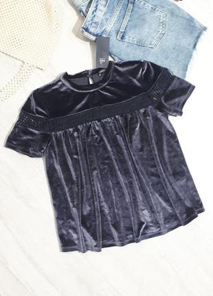 Блуза-футболка от marks & spencer/велюровая футболка/футболка с металлическим оттенком7 фото