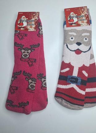 Носки, носочки тёплые, шерстяные, праздничные новогодние 36-40 размер