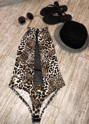 Боди capitano с леопардовым принтом