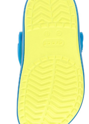 Детские кроксы crocs crocband tennis ball green/ocean жёлтого цвета6 фото