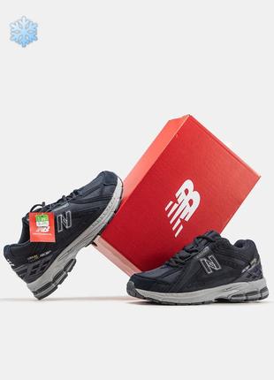 Зимние мужские кроссовки new balance 1906r gore-tex winter blue fur синего цвета с мехом