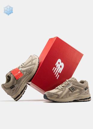 Зимние мужские кроссовки new balance 1906r gore-tex winter beige fur бежевого цвета с мехом