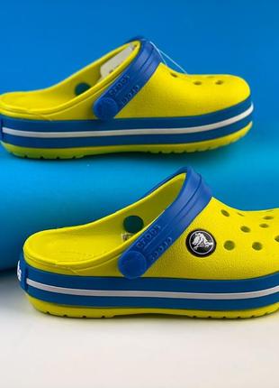 Дитячі крокси crocs crocband tennis green ball/ocean жовтого кольору